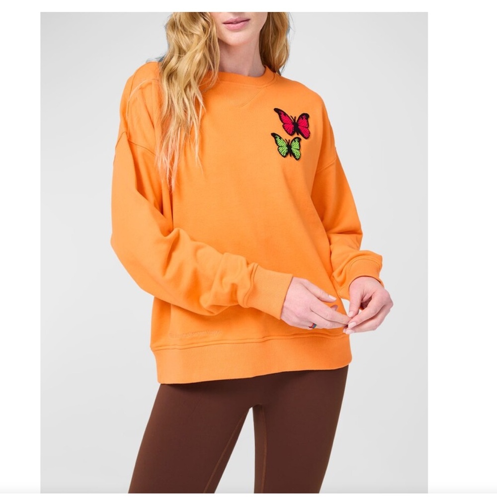 TEREZ Orange Crewneck Sweatshirt with Butterfly Patch. Never worn, no tags
